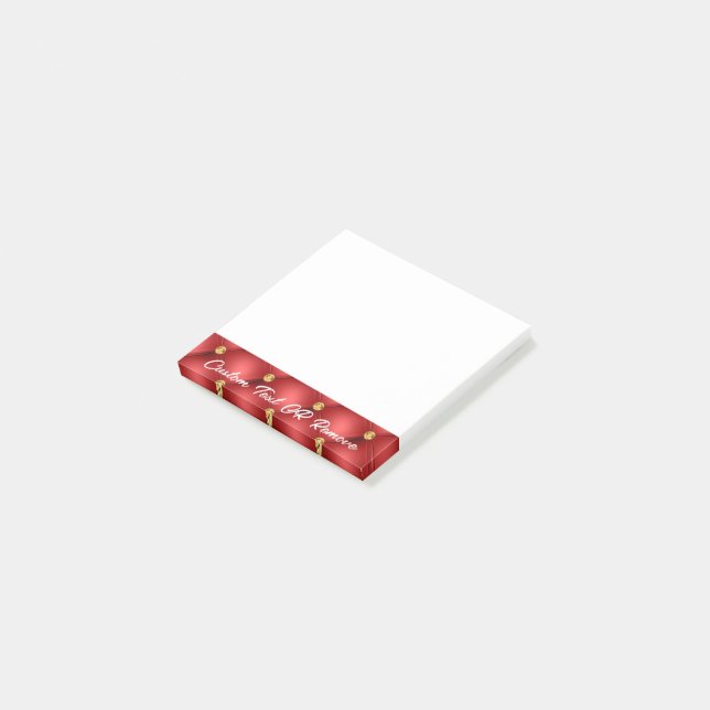 Personlig PostIT® Notes Red Guld Post-it Block (Vinklad)