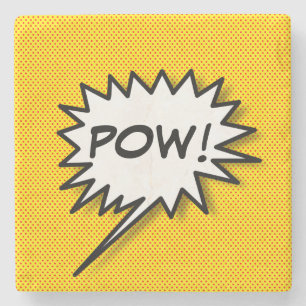 Personlig POW! Tecknad Stenunderlägg