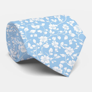 Personlig Powder Blue Garden Blommigt Tie Slips