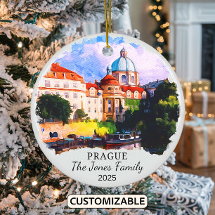 Personlig Prag Ornament, Tjeckien Julgransprydnad Keramik