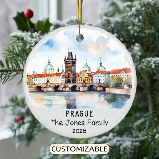 Personlig Prag Ornament, Tjeckien Julgransprydnad Keramik