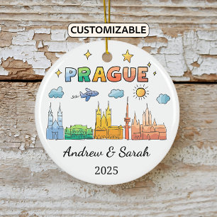 Personlig Prag Ornament, Tjeckien Julgransprydnad Keramik