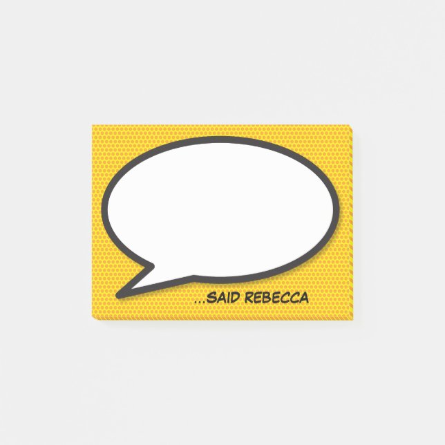 Personlig pratbubbelserie Popkonst   Post-it Block (Framsida)