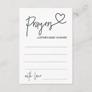 Personlig Prayer Card för babyskor med hjärta Tilläggskort