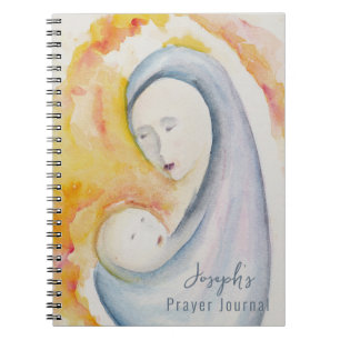 Personlig Prayer Journal Madonna och Child Art Anteckningsbok