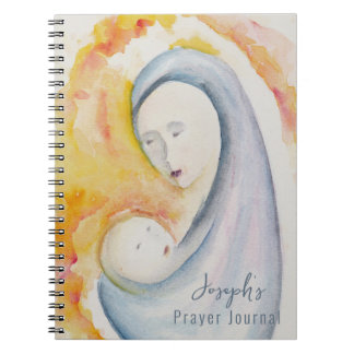 Personlig Prayer Journal Madonna och Child Art Anteckningsbok