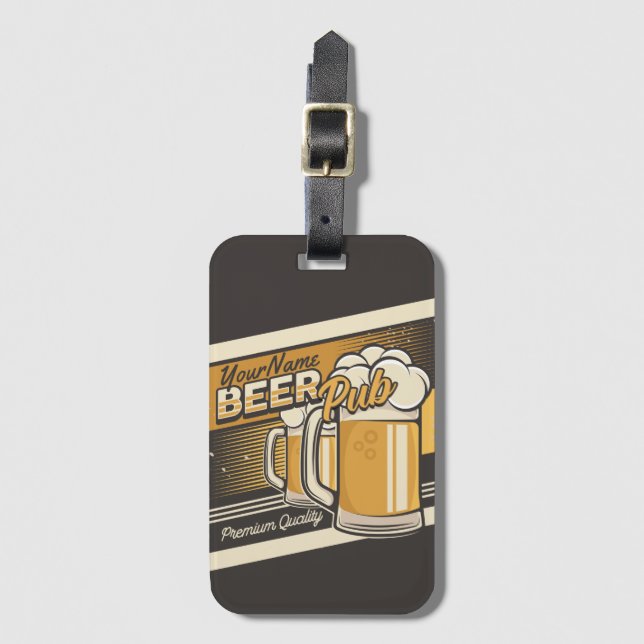 Personlig Premium Kall Beer Mugg Pub Pub Bagagebricka (Framsida vertikal)