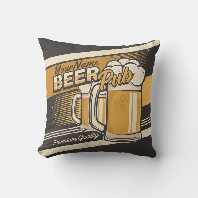 Personlig Premium Kall Beer Mugg Pub Pub Kudde (Framsida)