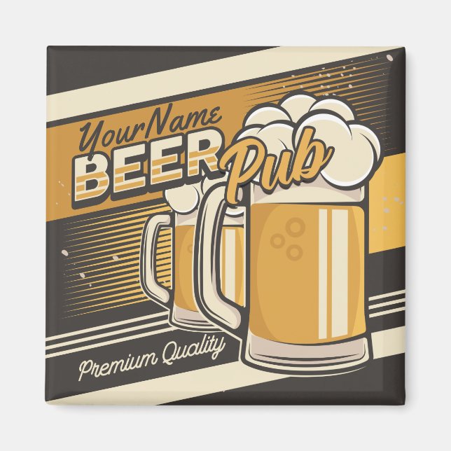 Personlig Premium Kall Beer Mugg Pub Pub Magnet (Framsidan)