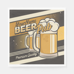 Personlig Premium Kall Beer Mugg Pub Pub Pappersservett