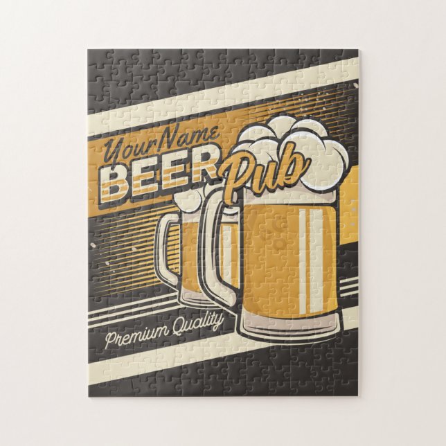 Personlig Premium Kall Beer Mugg Pub Pub Pussel (Vertikal)