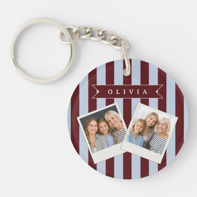 Personlig Preppy Brun Blå Cabana Randig (Framsidan)