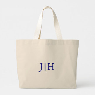 Personlig Preppy Navy Monogram Canvas Toyte Bag Jumbo Tygkasse