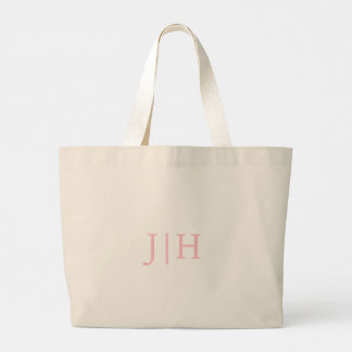 Personlig Preppy Rosa Monogram Canvas Tote Bag Jumbo Tygkasse