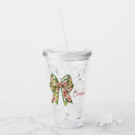 Personlig Preppy Rosa och Grön Blommig Band Take Away Mugg