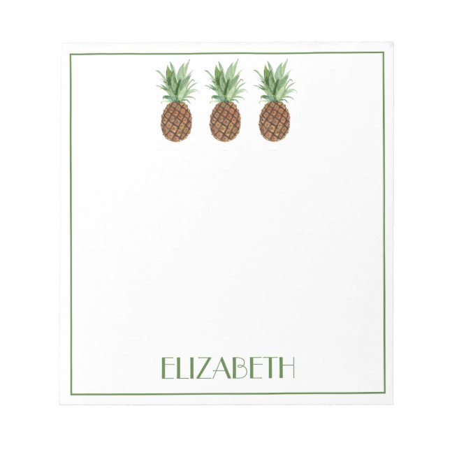 Personlig Preppy Tropisk Pineapple Anteckningsblock (Framsida)