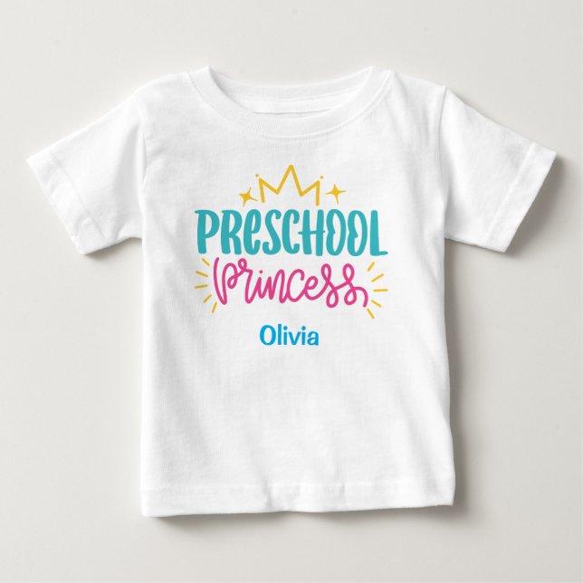 Personlig PreSchool Princess T-shirt (Framsida)