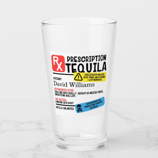 Personlig Prescription Tequila Glass Glaskopp (Framsida)