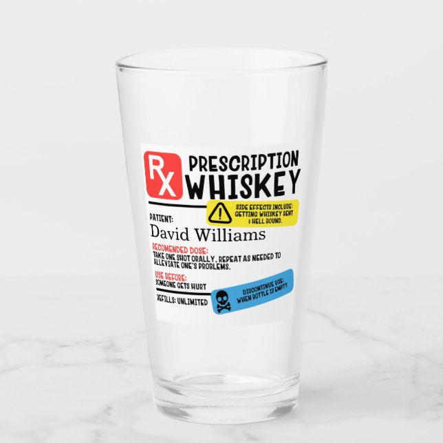 Personlig Prescription Whiskey Glass Glaskopp (Framsida)
