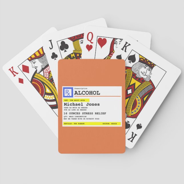 Personlig Prescrition Humoral alkohol Casinokort (Baksidan)