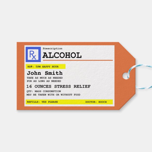 Personlig Prescrition Humoral alkohol Presentetikett (Framsidan (Horisontell))