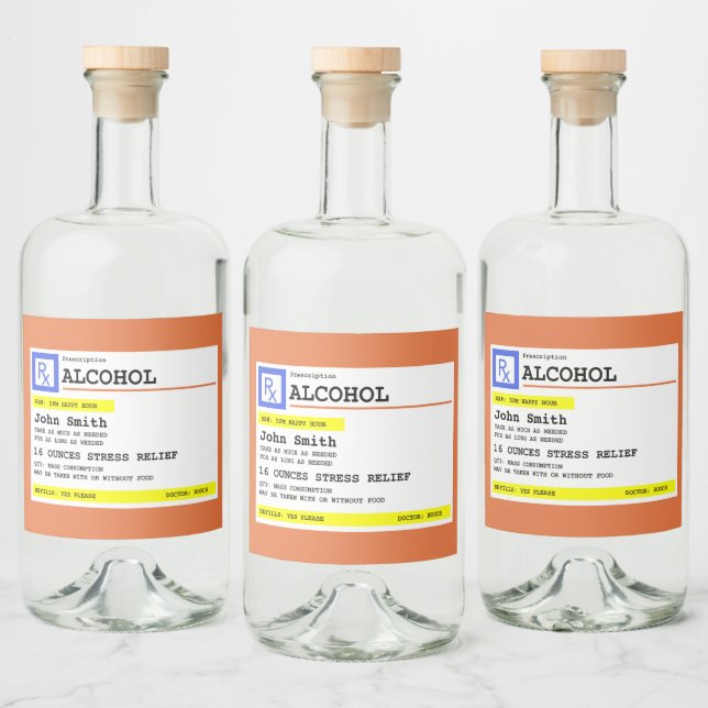 Personlig Prescrition Humoral alkohol Spritflaskor Etikett (Flaskor)