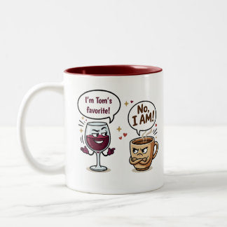 Personlig present för kaffe- och vinälskare Två-Tonad mugg