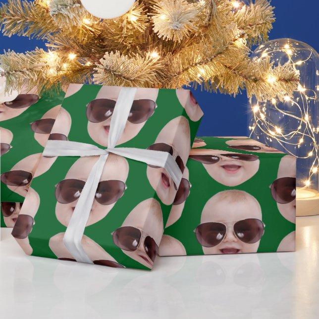 Personlig present med foto ansikte, födelsedag jul presentpapper (Helgdagar)