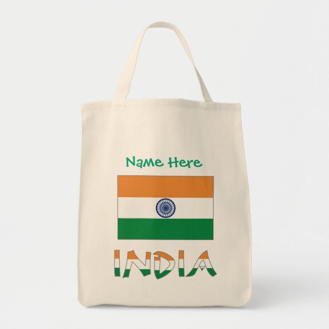 Personlig present med Indiens flagga Tygkasse (Framsidan)