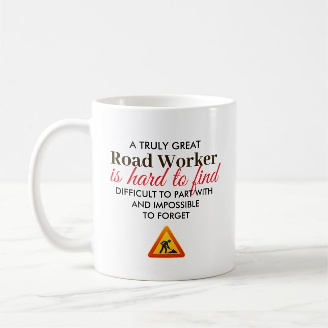 Personlig present med namn till fantastisk vägarbe kaffemugg (Vänster)