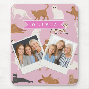 Personlig present med söta rosa kattmönster för ka musmatta