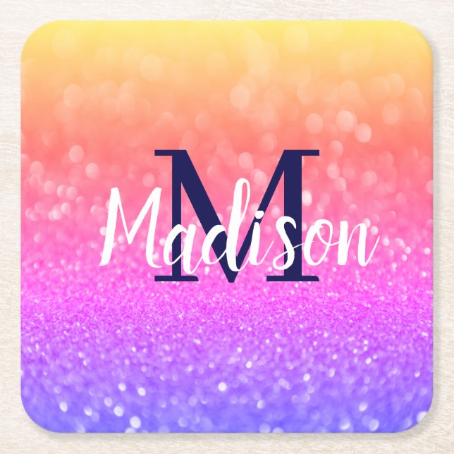 Personlig present till brudtärna, bröllop, fru underlägg papper kvadrat (Framsidan)