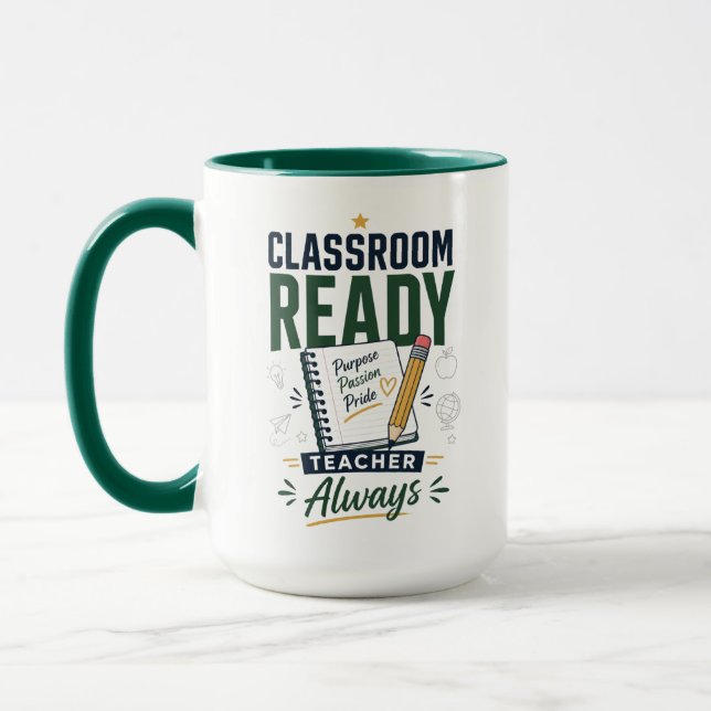 Personlig present till lärare redo för klassrummet mugg (Vänster)