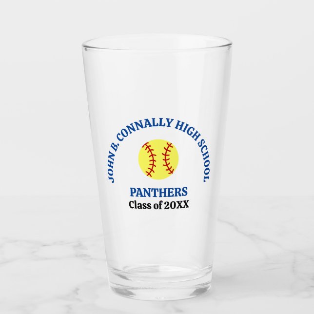 Personlig present till softballspelare på Blue Hig Glaskopp (Framsida)