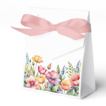 Personlig presentask med blommor och band
