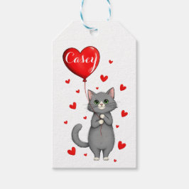 Personlig presentetikett för katt med namn