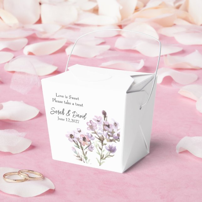 Personlig presentförpackning - Elegant Lila Blommi Presentaskar (Bröllop)