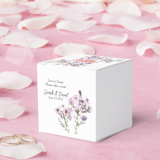 Personlig presentförpackning - Elegant lila blomst Presentaskar (Bröllop)