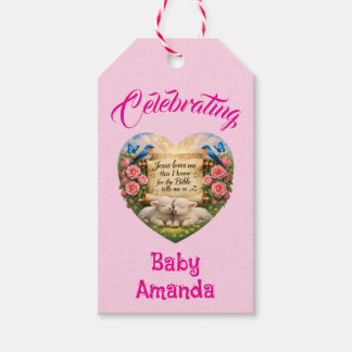 Personlig presentförpackning för babyflicka presentetikett