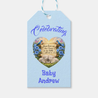 Personlig presentförpackning för babypojke presentetikett