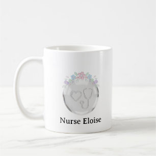 Personlig presentkop med emblem för sjuksköterskor kaffemugg