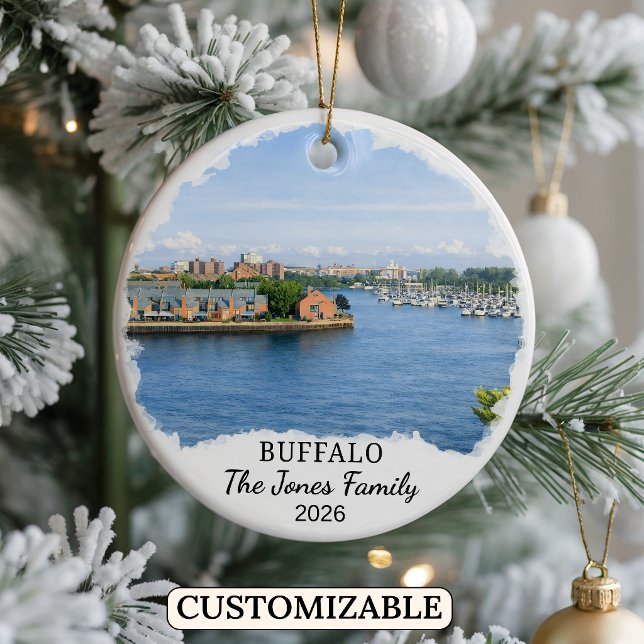 Personlig presentköpsdekoration från Buffalo, Anpa Julgransprydnad Keramik (Skapare uppladdad)