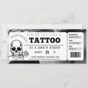 Personlig presentkortsmall för tatuering inbjudningar
