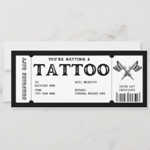 Personlig presentkupong för tatuering mall