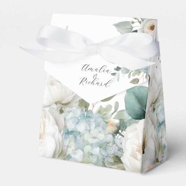 Personlig presentlåda för bröllop, Hydrangea-desig (Framsidan Sidan)