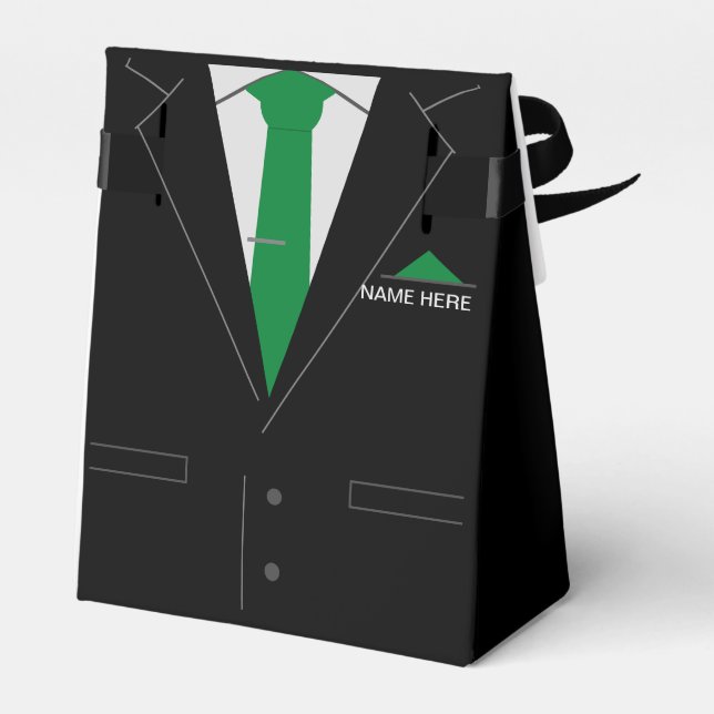 Personlig presentlåda med namntext och rolig slips (Baksidan Sidan)