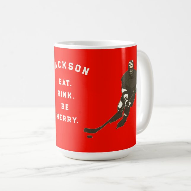 Personlig presentmugg för hockeyspelare kaffemugg (Framsida höger)