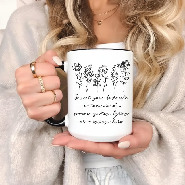 Personlig presentmugg med eget meddelande för Mamm Mugg (Personalized Floral Message Coffee Mug – Christmas, Birthday & Mother’s Day Gift for Loved Ones)