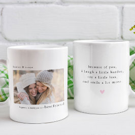 Personlig presentmugg med fotocitat för bästa vän kaffemugg
