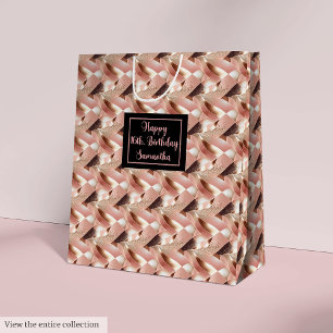 Personlig presentpåse Rose Gold och svart omslag